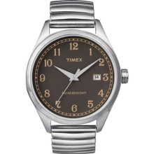 Timex Originals T2n400 Mens T Series Brown Dial Steel Expander Watch