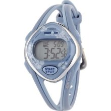 Timex Womens T5k378 Ironman Sleek 50-lap Floral Blue Resin Strap Watch Wristwatc