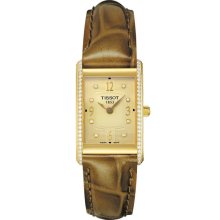 Tissot Helvetia Ladies Quartz Yellow Diamonds Gold Watch T72310594