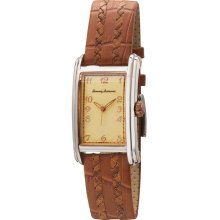 Tommy Bahama Mens Analog Stainless Watch - Brown Leather Strap - Beige Dial - TB1110