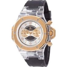 Toy Unisex Round Case Black Band Quartz Analog Chronograph Watch Sb07pg