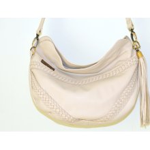 Triangulo Leather Crossbody Bag (Cream)