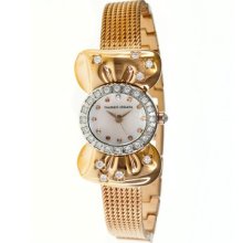 Tsumori Chisato Ribbon Ladies Watch with Rose Gold Metal Band and Crystal Bezel