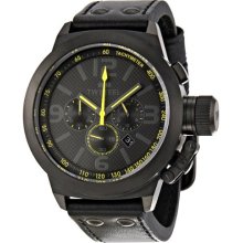 Tw Steel Unisex Quartz Watch With Black Dial Chronograph Display And Black Leather Strap Tw900