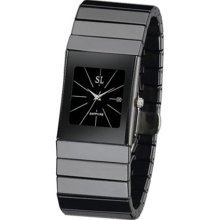 Unique Design Western Style Black Ceramic Watch with Automatic Calendar