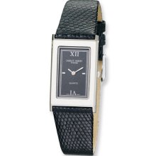 Unisex Charles Hubert Lizard Band Black Dial Super Slim Watch No. 3694-B