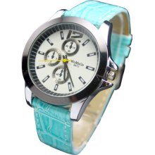 Unisex Leatheroid Little Dial Decoration Nice Sprot Quartz Wrist Watch Watches