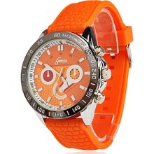 Unisex Plastic Analog Quartz Watch Wrist (Orange)