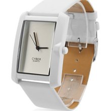 Unisex PU Analog Quartz Wrist Watch gz1043 (White)