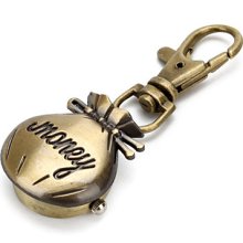 Unisex Storage Bags Alloy Quartz Analog Keychain Watch (Bronze)