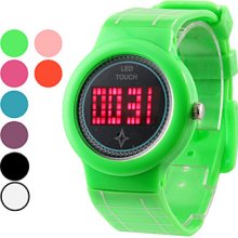 Unisex Touch Screen Plastic LED Digital Wrist Fashion Watch (Assorted Colors)