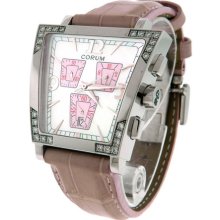 Unworn Ladies Corum Trapeze 196.405.47 Trapezoid Mother Of Pearl Diamond Watch