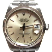 Used Authentic Rolex Silver Dial Date Just Datejust Automatic Watch E