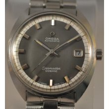 Used Omega Seamaster Cosmic Mechanical Hand Wind Grey Dial Swiss Made Watch