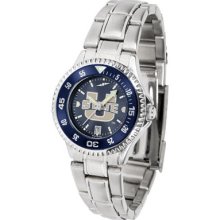 Utah State Aggies Competitor AnoChrome Ladies Watch with Steel Band and Colored Bezel