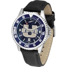 Utah State Aggies Competitor AnoChrome Men's Watch with Nylon/Leather Band and Colored Bezel