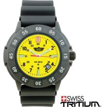 Uzi Protector Yellow Tritium Watch with Rubber Strap NEW