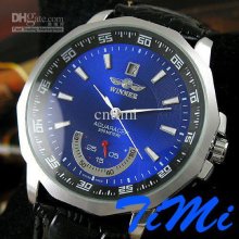 Vegan Fashion Blue Dial Wristwatch Date Mens Automatic Mechanical Wa