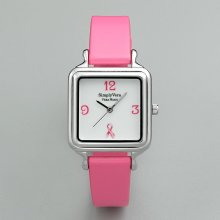 Vera Wang Breast Cancer Awareness PINK Watch Silver Face Ribbon BCA W