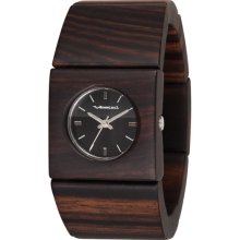 Vestal Rosewood Slim Watch - Burnt Ebony/Black (Real Wood) RWS3W01
