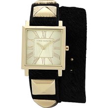 Vince Camuto Black Hair Calf Double Wrap Watch - Brown