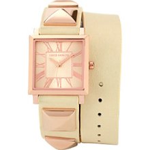 Vince Camuto Leather Double-Wrap Watch - Rose Gold/Creme