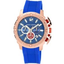 Vince Camuto Men's Chronograph Blue Strap Watch - Blue
