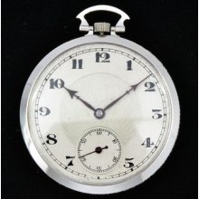 Vintage Alpha Platinum Diamond Pocket Watch 17 Jewel Swiss Made