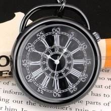 Vintage Black Style Pendant Pocket Chain Mens Quartz Watch Gift