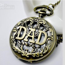 Vintage L Size Pierced Dad Pocket Watch Necklace, Sweater Necklace J