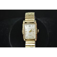 Vintage Mens Bulova 21 J Wristwatch Caliber 10 Bm Keeping Time From 1952!!