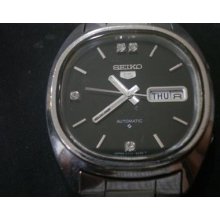 Vintage Seiko 6309 Automatic Winding Mechanical Luxury Design Watch With Stones