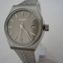 Vintage Stainless Steel Titan Watch Swiss Made 1960's