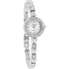 Vivani Quartz Ladies Silver Heart Crystal Tennis Bracelet Watch SR5076