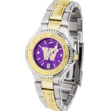 Washington Huskies Ladies Stainless Steel and Gold Tone Watch