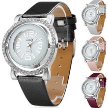 Watchcase Women's Silver Style Hollow PU Leather Analog Quartz Wrist Watch (Assorted Colors)