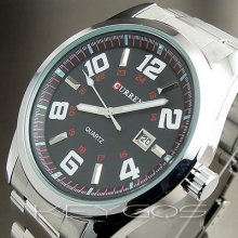 Water Quartz Hour Dial Day Analog Luxury Sport Men Steel Wrist Watch Wv067