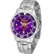 Weber State Wildcats Competitor AnoChrome Men's Watch with Steel Band and Colored Bezel