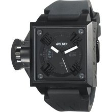 Welder By U-boat Mens Lefty K25 Series Square Black Ip Case 2 Straps Watch Set