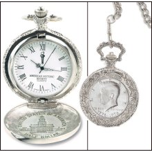 What On Earth Jfk Bicentennial Half Dollar Pocket Watch