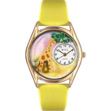 Whimsical Watches C-0150004 Whimsical Womens Giraffe Yellow Leather Watch