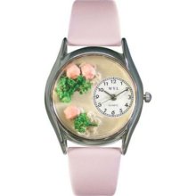 Whimsical Watches Kids Japanese Quartz Roses Pink Leather Strap Watch