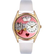 Whimsical Watches Nurse Red White Leather And Goldtone Watch