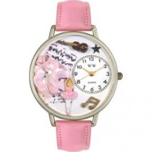 Whimsical Watches U0510003 Ballet Shoes Pink Leather And Silvertone Watch
