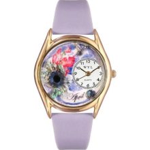 Whimsical Womens Birthstone: April Red Leather Watch #557647