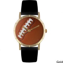 Whimsical Women's 'Football Lover' Leather Strap Photo Watch (Silver)