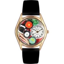 Whimsical Womens Sushi Black Leather And Goldtone Watch #C0310012 ...