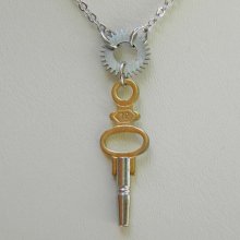 Wind - Pendant - Steampunk - Vintage Pocket Watch Key