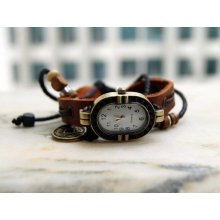 women suede watch, highend leather bracelet watch, retro jewelry bracelet HM04