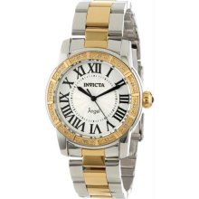 Women's Angel Two Tone Stainless Steel Case and Bracelet Silver Tone Dial Roman
